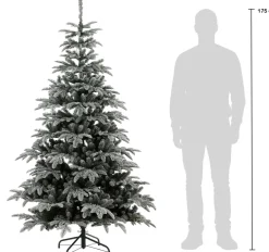 Black Box kunstkerstboom Nordmann besneeuwd met 600 lampjes warm wit D 114 H 185 cm
