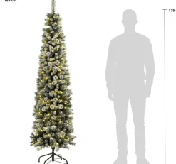 Black Box kunstkerstboom Pencil Deluxe besneeuwd met 250 lampjes warm wit D 56 H 185 cm