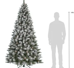 Black Box kunstkerstboom Pittsfield besneeuwd met lampjes warm wit D 117 H 215 cm