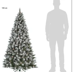 Black Box kunstkerstboom Pittsfield besneeuwd met 120 lampjes warm wit D 86 H 155 cm
