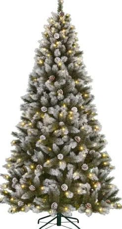 Black Box kunstkerstboom Pittsfield besneeuwd met 120 lampjes warm wit D 86 H 155 cm