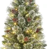 Black Box kunstkerstboom Vandans besneeuwd met 40 lampjes warm wit D 48 H 90 cm
