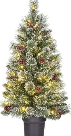 Black Box kunstkerstboom Vandans besneeuwd met 40 lampjes warm wit D 48 H 90 cm