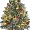 Black Box mini kunstkerstboom Vandans besneeuwd met 20 lampjes warm wit D 30 H 45 cm