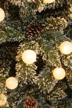 Black Box mini kunstkerstboom Kaprun kerstbal rood met 10 lampjes warm wit D 39 H 60 cm
