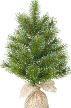 Black Box mini kunstkerstboom Glendon Burlap besneeuwd op jute voet D 23 H 60 cm