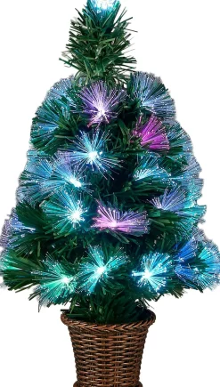 Black Box mini kunstkerstboom Fo met verlichting gekleurd D 25 H 45 cm