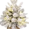 Black Box mini kunstkerstboom Grimshaw besneeuwd op jute voet met 20 lampjes warm wit D 40 H 45 cm