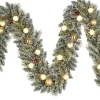 Black Box Trees guirlande Kaprun besneeuwd kerstballen goud met 20 lampjes warm wit 270 cm