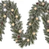Black Box Trees guirlande Kaprun besneeuwd kerstballen zilver met 20 lampjes warm wit 270 cm