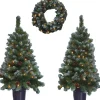 Black Box voordeurset Norton besneeuwd met 85 lampjes warm wit D 45 H 90 cm