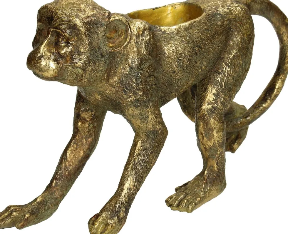 Bloempot Aap goud 30,8 x 8,8 x 18 cm