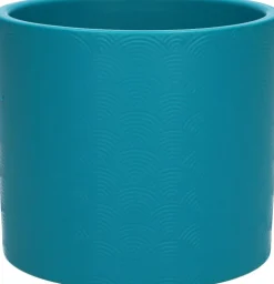 Bloempot Napoli turquoise D 14 H 12,5 cm
