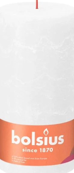 Bolsius dinerkaars Shine wit 125 uur D 10 H 20 cm