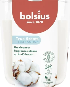 Bolsius geurkaars True Scents Fresh Cotton wit 45 uur D 8,4 H 5,2 cm
