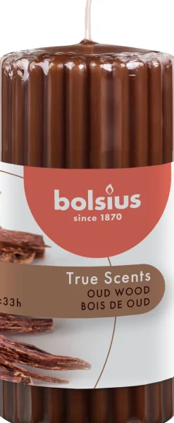 Bolsius geurkaars True Scents Oud Wood wit 33 uur D 5,8 H 12 cm