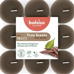Bolsius geurkaars True Scents Oud Wood bruin 6 uur D 3,7 H 2,1 cm 18 stuks