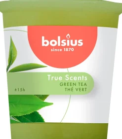 Bolsius geurkaars True Scents Green Tea groen 15 uur D 4,5 H 5,3 cm