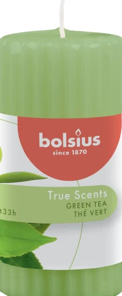 Bolsius geurkaars True Scents Green Tea groen 33 uur D 5,8 H 12 cm