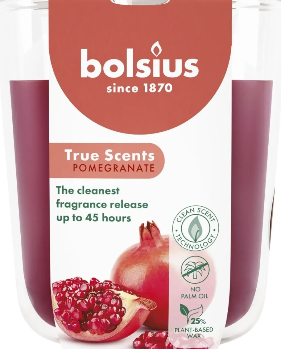 Bolsius geurkaars True Scents Pomgranate rood 45 uur D 8,4 H 5,2 cm