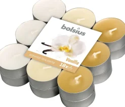 Bolsius geurkaars vanille crème / geel 4 uur D 3,5 H 3,1 cm 18 stuks