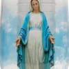 Bolsius herdenkingslicht Maria zilver / blauw 36 uur D 11 H 22,4 cm