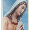 Bolsius herdenkingslicht Maria goud / wit / blauw 70 uur D 6,7 H 17,3 cm