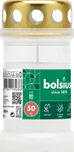 Bolsius herdenkingslicht nr 3 wit 50 uur D 6,7 H 13,3 cm