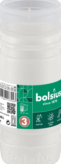Bolsius herdenkingslicht wit 50 uur D 5,7 H 14,5 cm