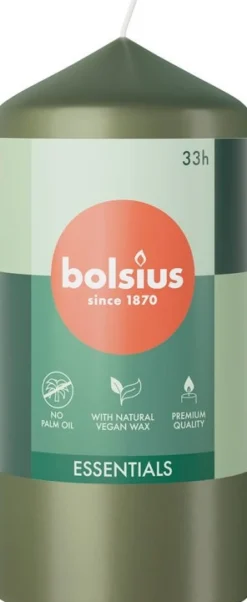 Bolsius stompkaars Essentials groen 33 uur D 5,8 H 12 cm