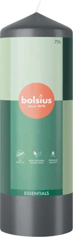 Bolsius stompkaars Essentials grijs 75 uur D 6,8 H 20 cm
