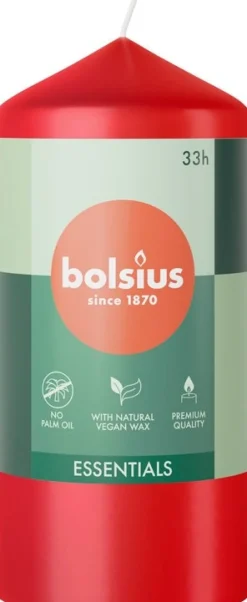 Bolsius stompkaars Essentials rood 33 uur D 5,8 H 12 cm