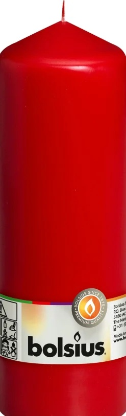 Bolsius stompkaars rood D 6,8 H 20 cm