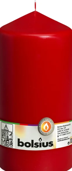 Bolsius stompkaars rood 120 uur D 9,8 H 20 cm