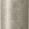 Bolsius stompkaars Rustiek Shimmer zilver 85 uur D 6,8 H 19 cm