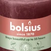 Bolsius stompkaars Rustiek Shine bordeaux 35 uur D 6,8 H 8 cm