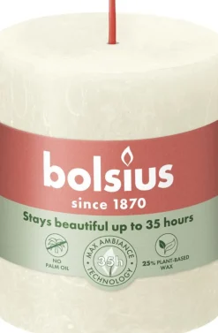 Bolsius stompkaars Rustiek Shine crème 35 uur D 6,8 H 8 cm