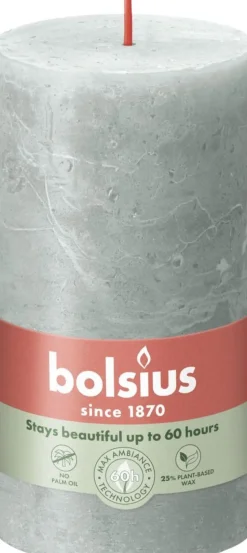 Bolsius stompkaars Rustiek Shine groen 60 uur D 6,8 H 13 cm