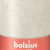 Bolsius stompkaars Rustiek Shimmer wit 60 uur D 6,8 H 13 cm