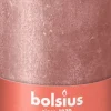 Bolsius stompkaars Rustiek Shimmer roze 60 uur D 6,8 H 13 cm