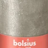 Bolsius stompkaars Rustiek Shimmer zilver 60 uur D 6,8 H 13 cm