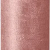 Bolsius stompkaars Rustiek Shimmer roze 85 uur D 6,8 H 19 cm