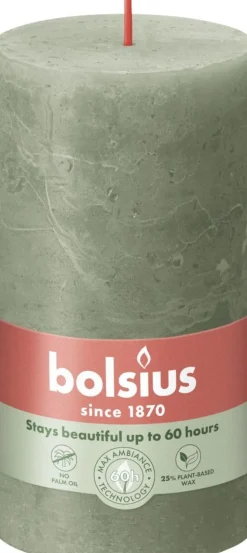 Bolsius stompkaars Rustiek Shine groe 60 uur D 6,8 H 13 cm