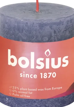 Bolsius stompkaars Rustiek Shine blauw 35 uur D 6,8 H 8 cm