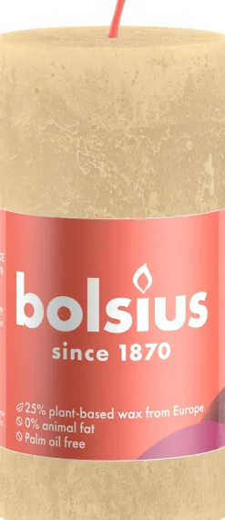 Bolsius stompkaars Shine beige 30 uur D 5 x H 10 cm