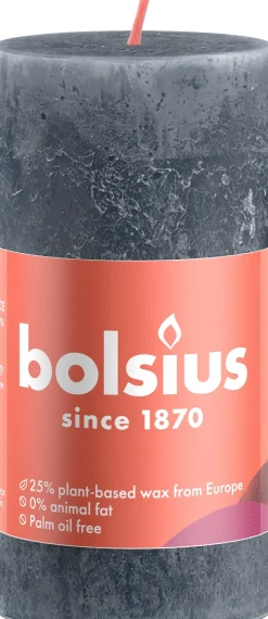 Bolsius stompkaars Shine blauw / grijs 30 uur D 5 x H 10 cm