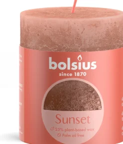 Bolsius stompkaars Sunset roze 35 uur D 6,8 x H 8 cm