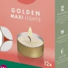 Bolsius waxinelicht Classic wit / goud 10 uur D 6 H 2 cm stuks 12
