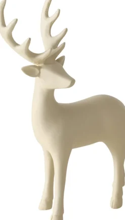 Boltze kerstfiguur Hario rendier wit 14,5 x 7 x 22 cm
