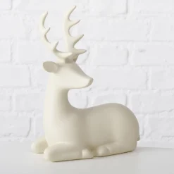 Boltze kerstfiguur Hario rendier beige 19,5 x 9,5 x 24 cm